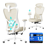 Ergonomiczny fotel biurowy beżowy do 150 kg