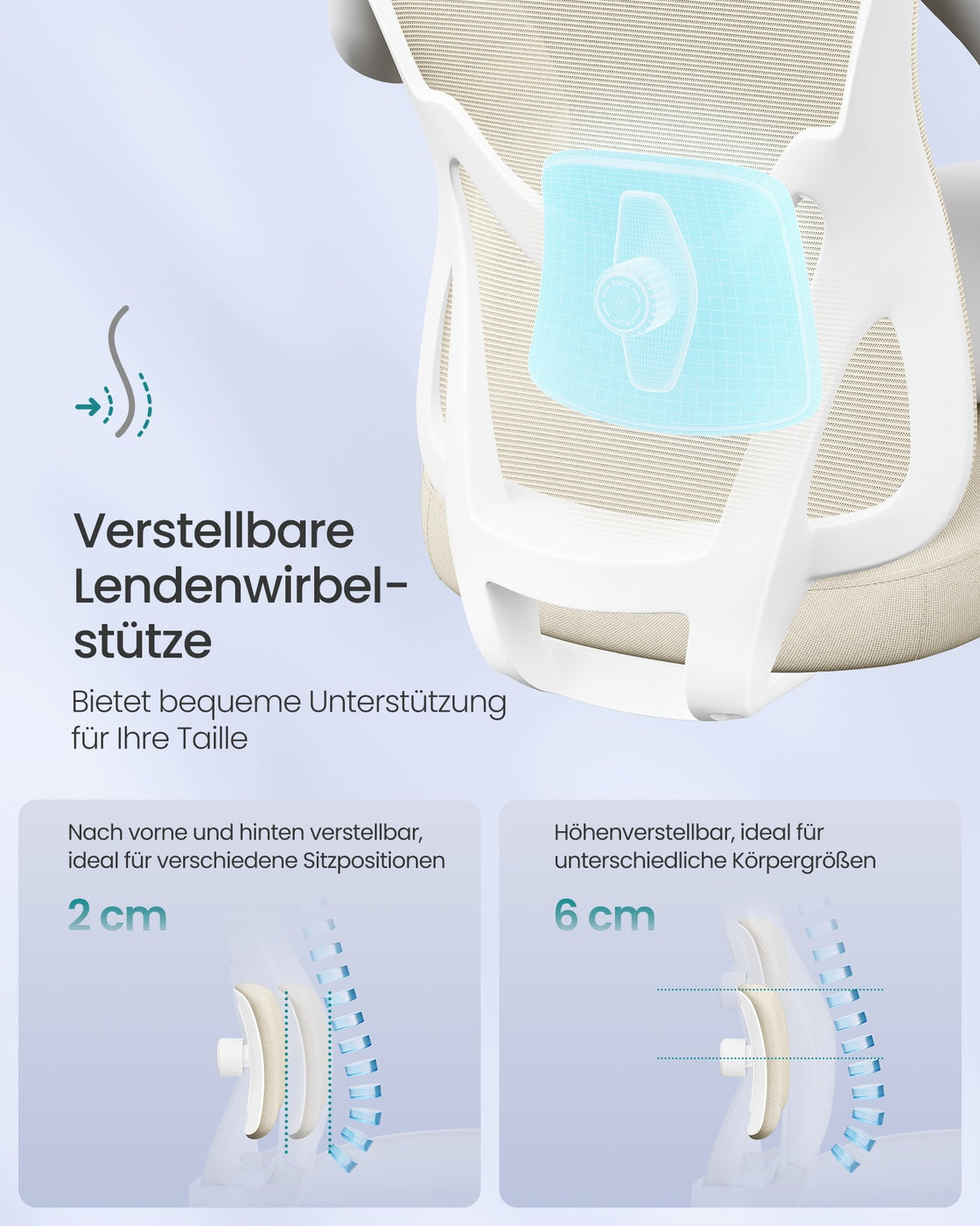 Ergonomiczny fotel biurowy beżowy do 150 kg