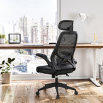 Ergonomiczne krzesło biurowe czarne z regulowanymi podłokietnikami