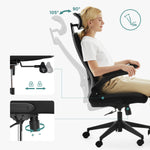 Ergonomiczne krzesło biurowe czarne z regulowanymi podłokietnikami