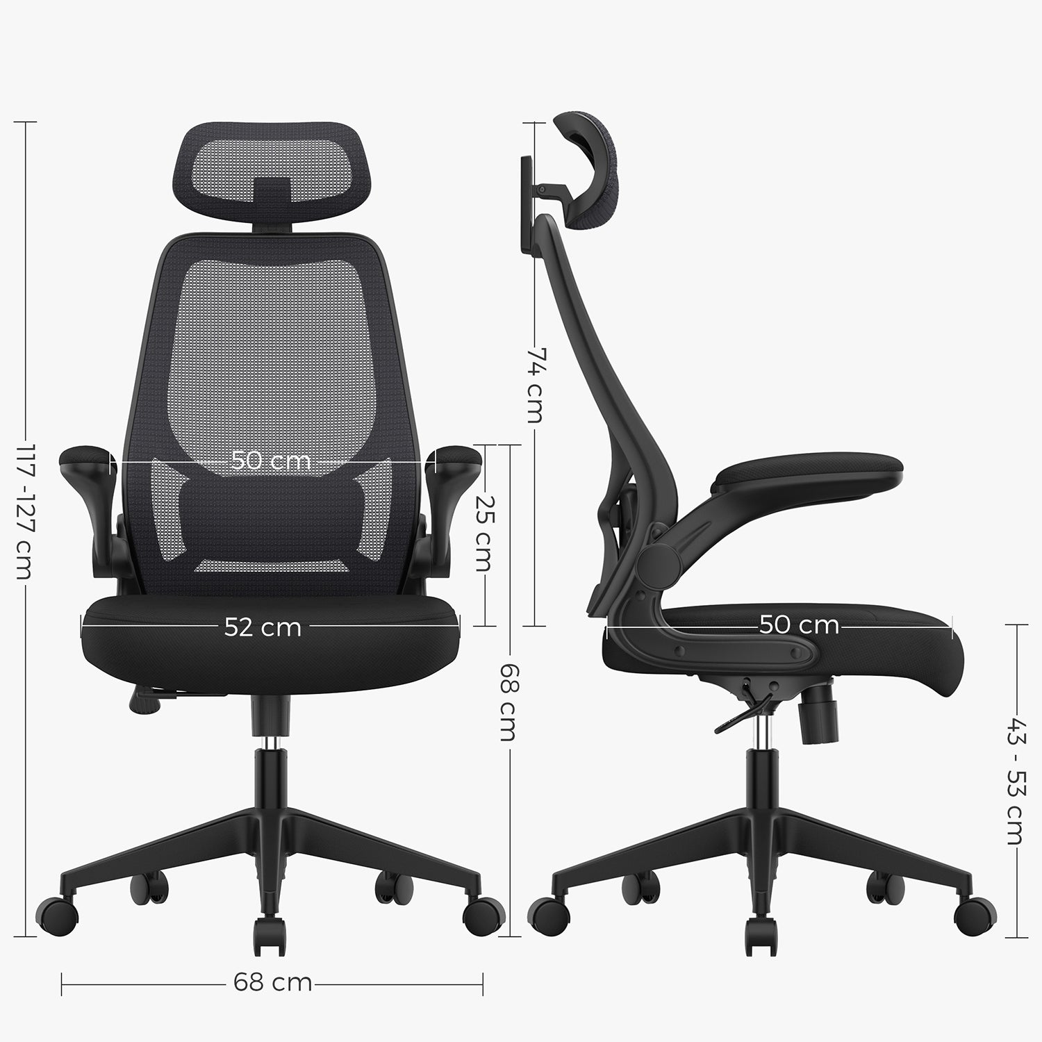 Ergonomiczne krzesło biurowe czarne z regulowanymi podłokietnikami