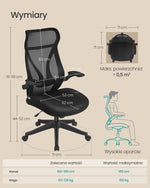 Ergonomiczne krzesło biurowe z zagłówkiem czarne