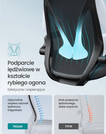 Ergonomiczne krzesło biurowe z zagłówkiem czarne