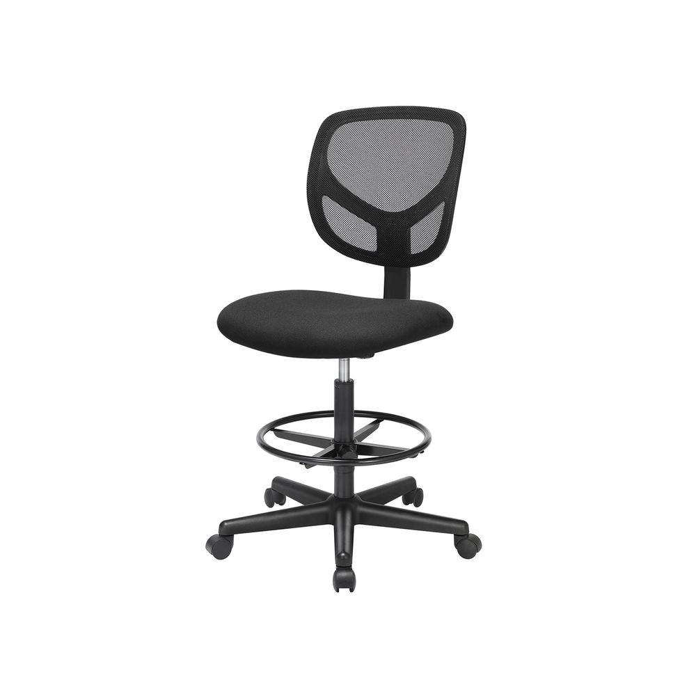 Ergonomiczne krzesło biurowe z regulowanym podnóżkiem czarne