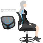 Ergonomiczne krzesło biurowe z regulowanym podnóżkiem czarne