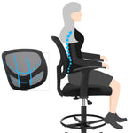 Ergonomiczne krzesło obrotowe z podłokietnikami i podnóżkiem