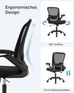 Ergonomiczne krzesło biurowe z siatką i składanymi podłokietnikami