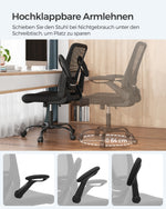 Ergonomiczne krzesło biurowe z siatką i składanymi podłokietnikami