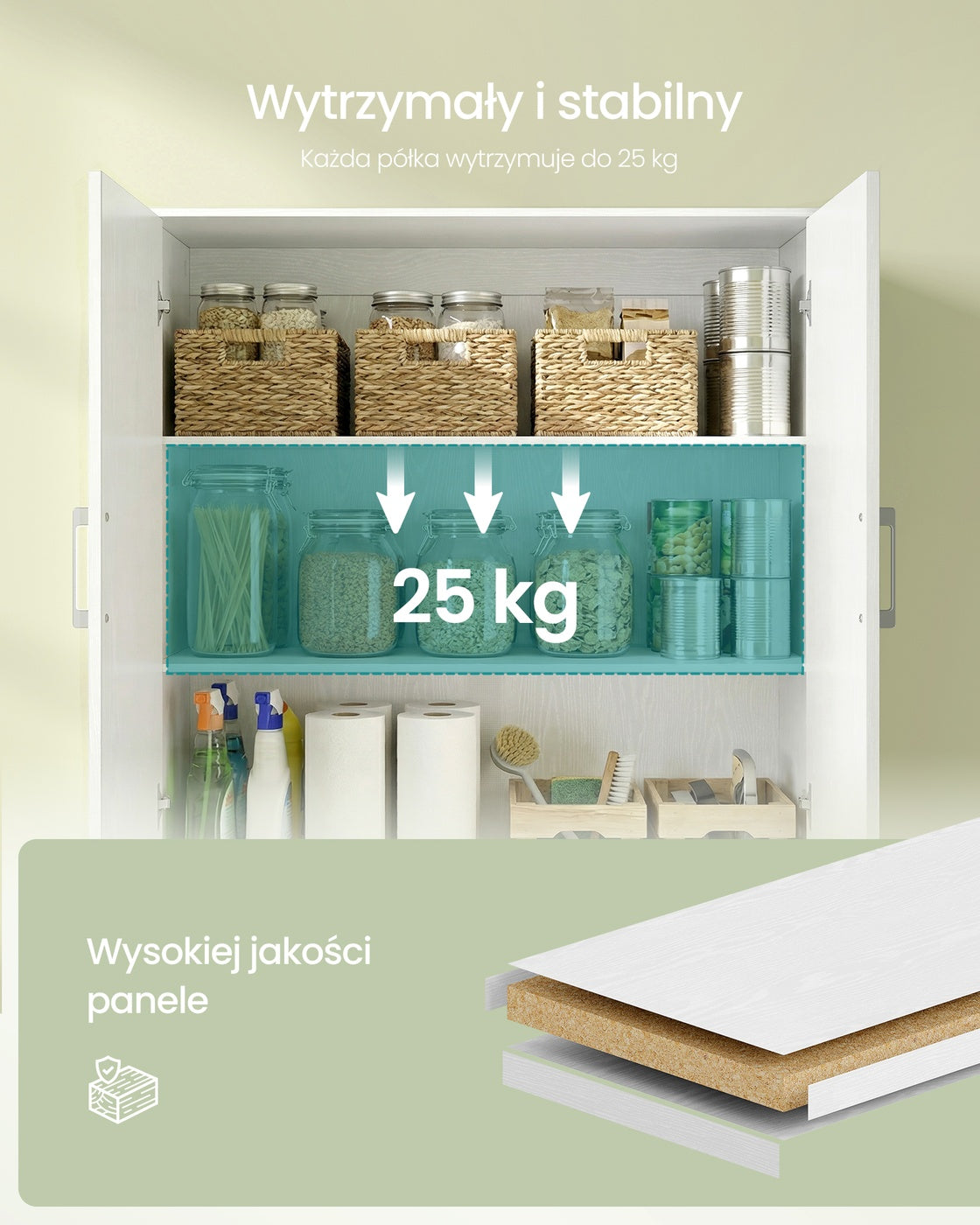 Biała szafka biurowa 4-drzwiowa z 5 półkami