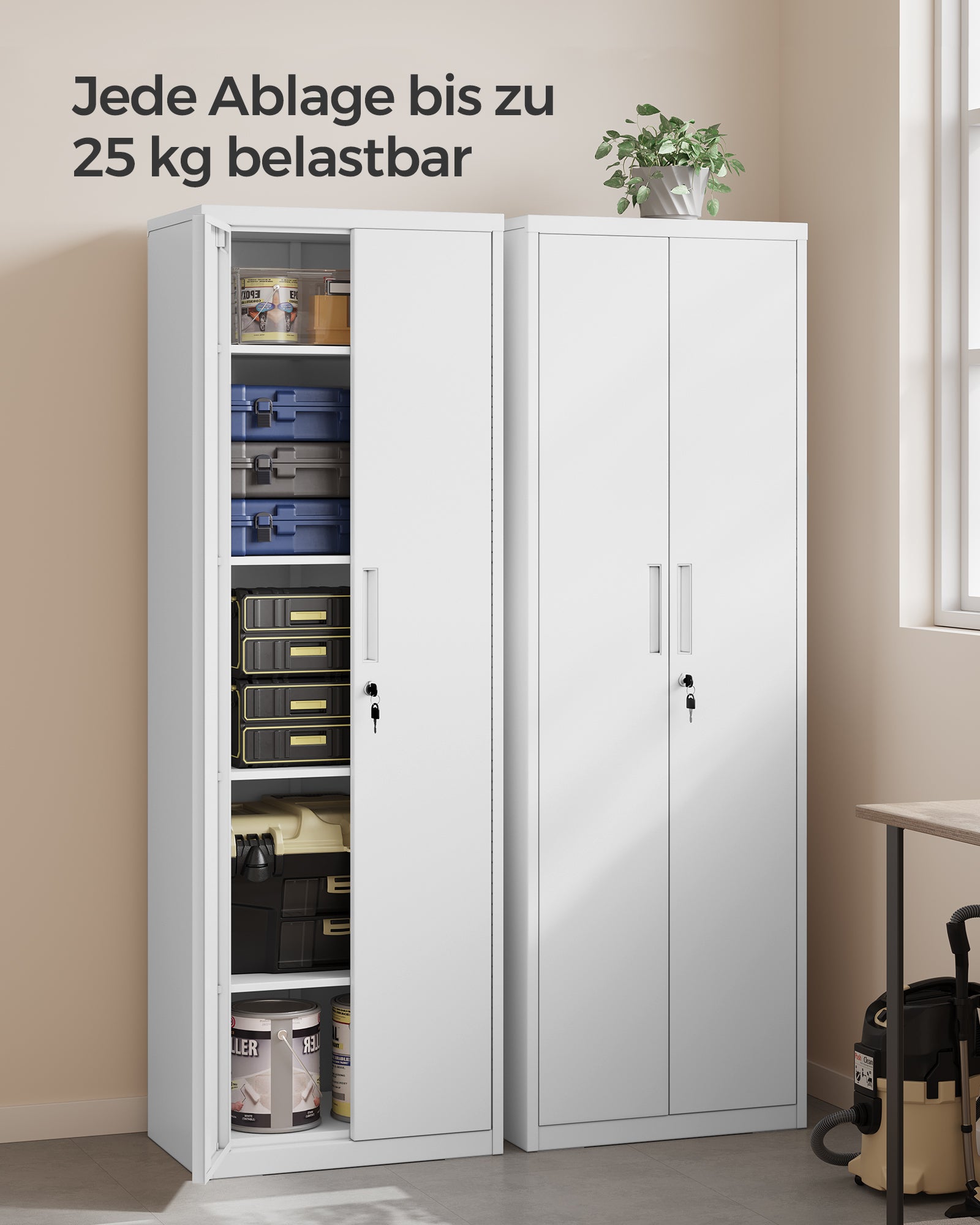 Szafka biurowa stalowa 5-półek biała matowa