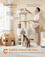 Drapak dla kota 50x50x160 cm kremowo-beżowy