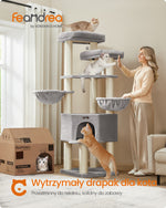 Drapak dla kota XXL 55x55x195 cm szaro-kremowy