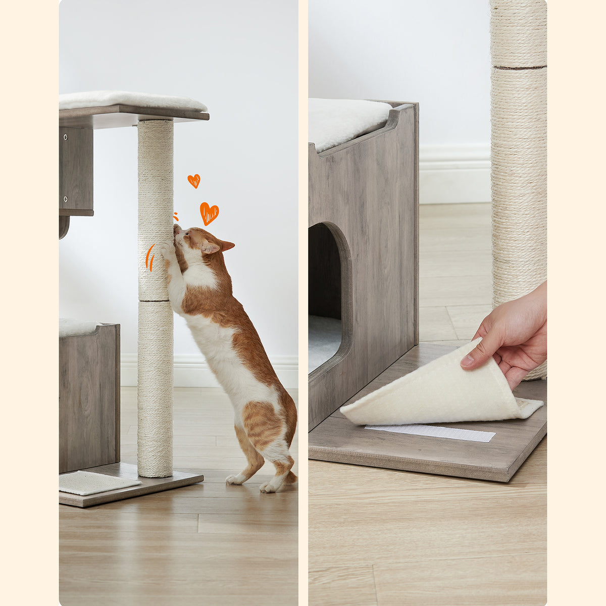 Drapak dla kota z jaskinią i trzema platformami 88 cm