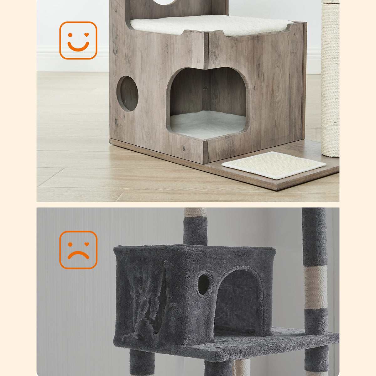 Drapak dla kota z jaskinią i trzema platformami 88 cm
