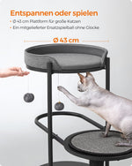 Czarny wielopoziomowy drapak dla kota 111 cm