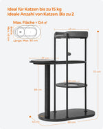 Czarny wielopoziomowy drapak dla kota 111 cm