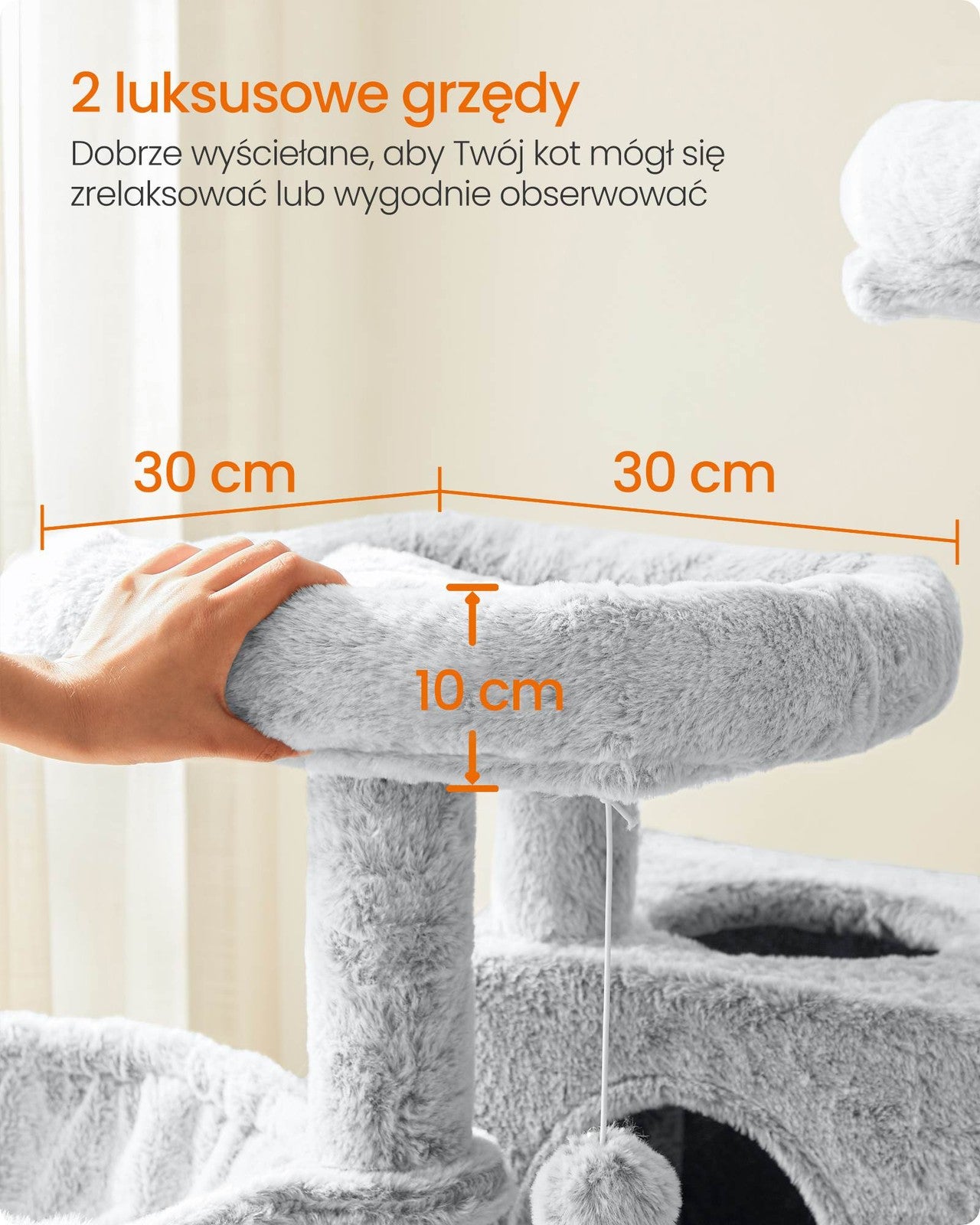 Drapak dla kota 135 cm z platformami i hamakiem