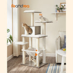 Drapak dla kota z platformami i hamakiem 138 cm szary