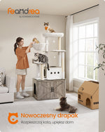Drapak 170 cm szarobeżowy z jaskinią