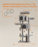 Drapak dla kota, jasnoszary, 55 cm