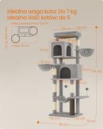 Drapak dla kota XL 175 cm szary