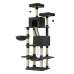 Drapak dla kota XXL 206 cm z dwoma jaskiniami czarny