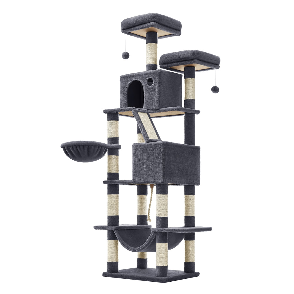 Wysoki drapak dla kota XXL 206 cm, szary
