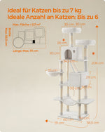 Duży drapak dla kota z 2 platformami i pluszowymi kulkami