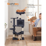 Drapak dla kota 112 cm z platformami i hamakiem szary