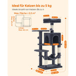Drapak dla kota 112 cm z platformami i hamakiem szary