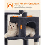 Drapak dla kota 112 cm z platformami i hamakiem szary