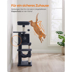 Drapak dla kota 112 cm z platformami i hamakiem szary