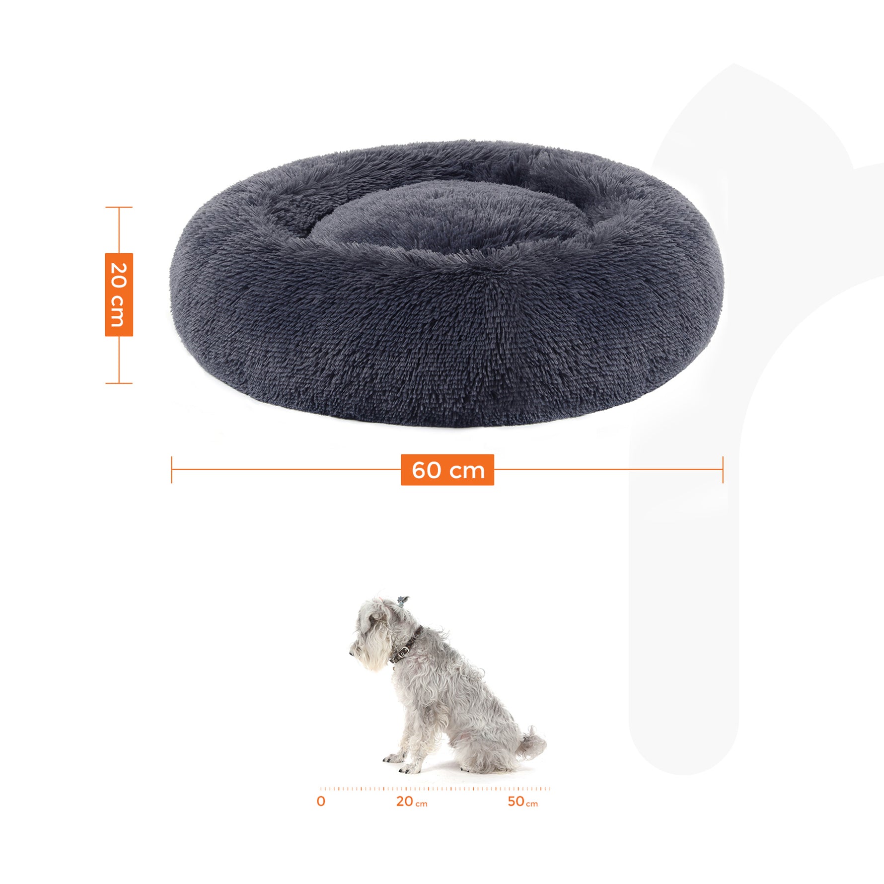 Legowisko dla psa, dark grey, 60 cm