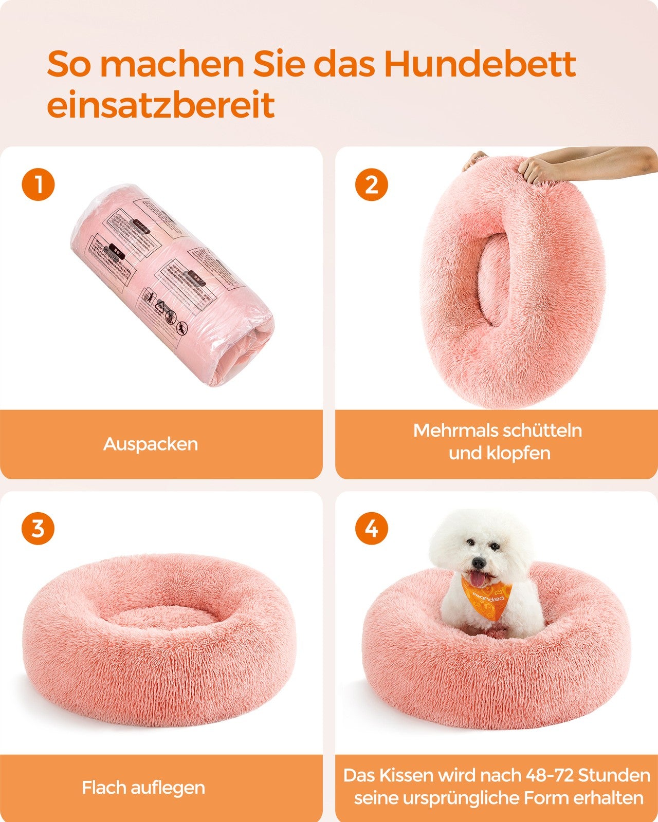 Pluszowe legowisko dla kota 70×20 cm różowe
