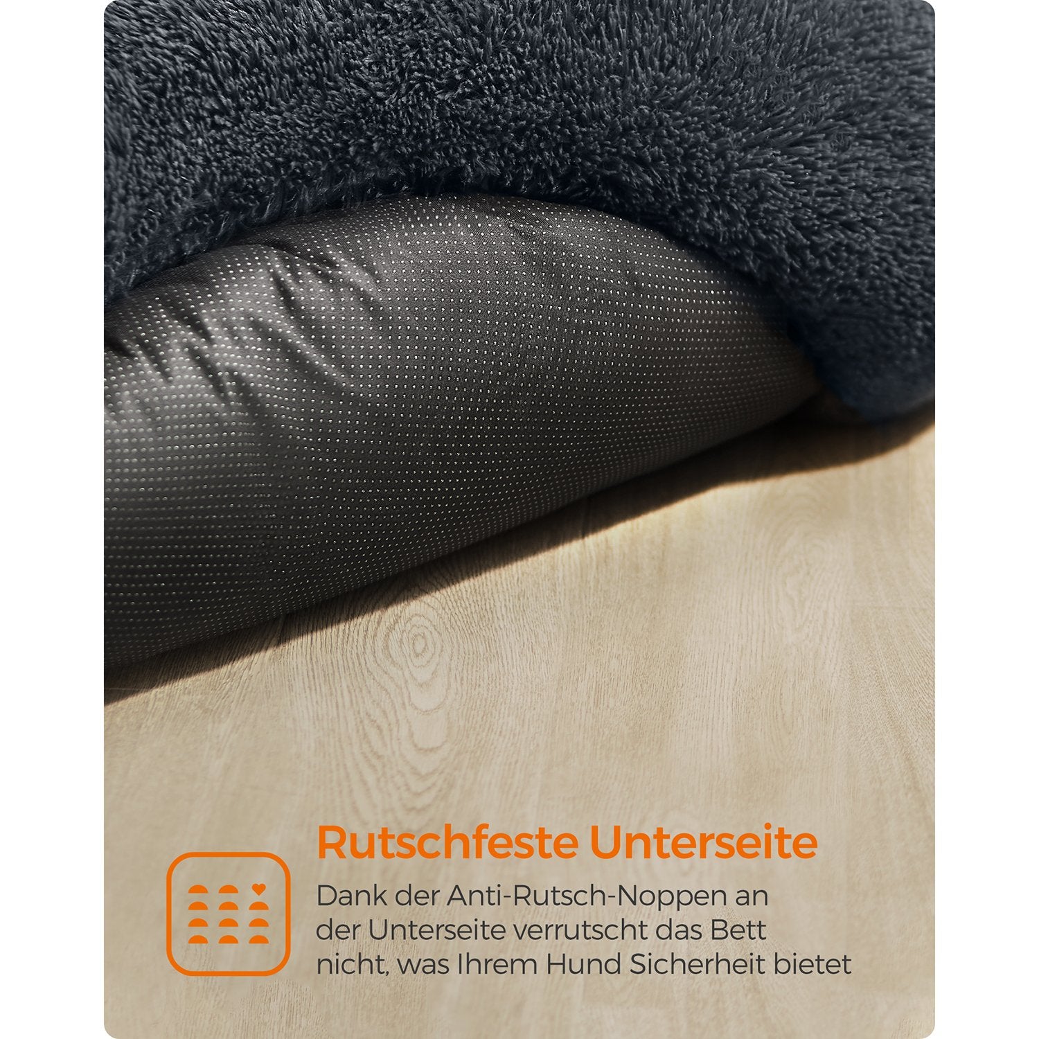 Puszyste legowisko dla psa Ø 120 cm ciemnoszare