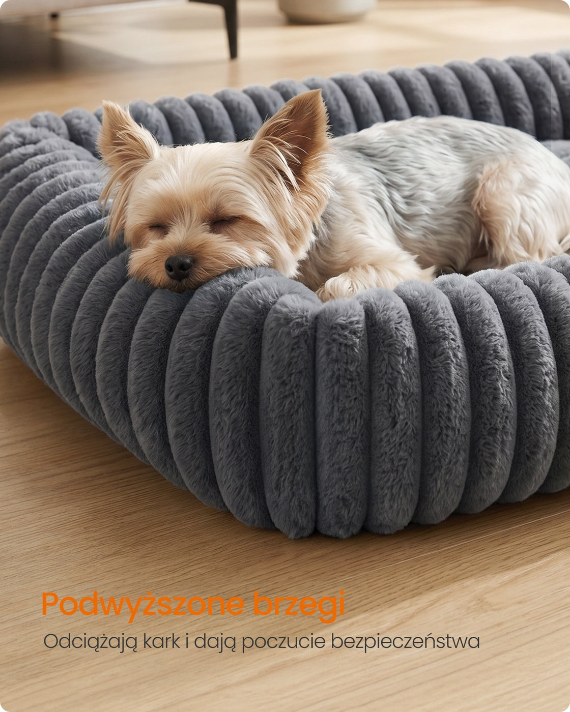 Ortopedyczne legowisko dla psa 71×55×18 cm szare