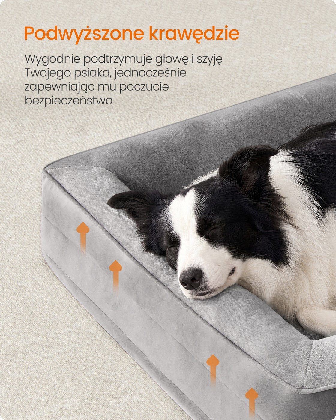 Ortopedyczne legowisko dla psa 104x69x17 cm szare