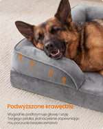 Ortopedyczne legowisko dla psa 122×85×17 cm szare