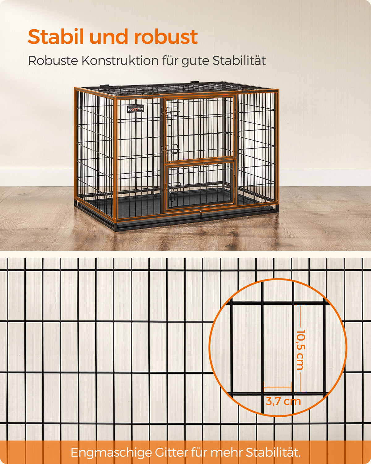 Metalowa klatka dla psa 107×70×74,9 cm z tacą