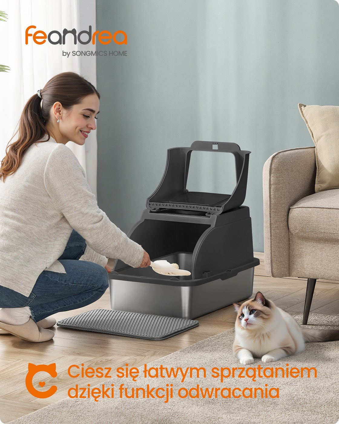 Kuweta XL dla kota z pokrywą czarna