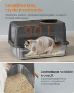 Kuweta XL dla kota z pokrywą czarna
