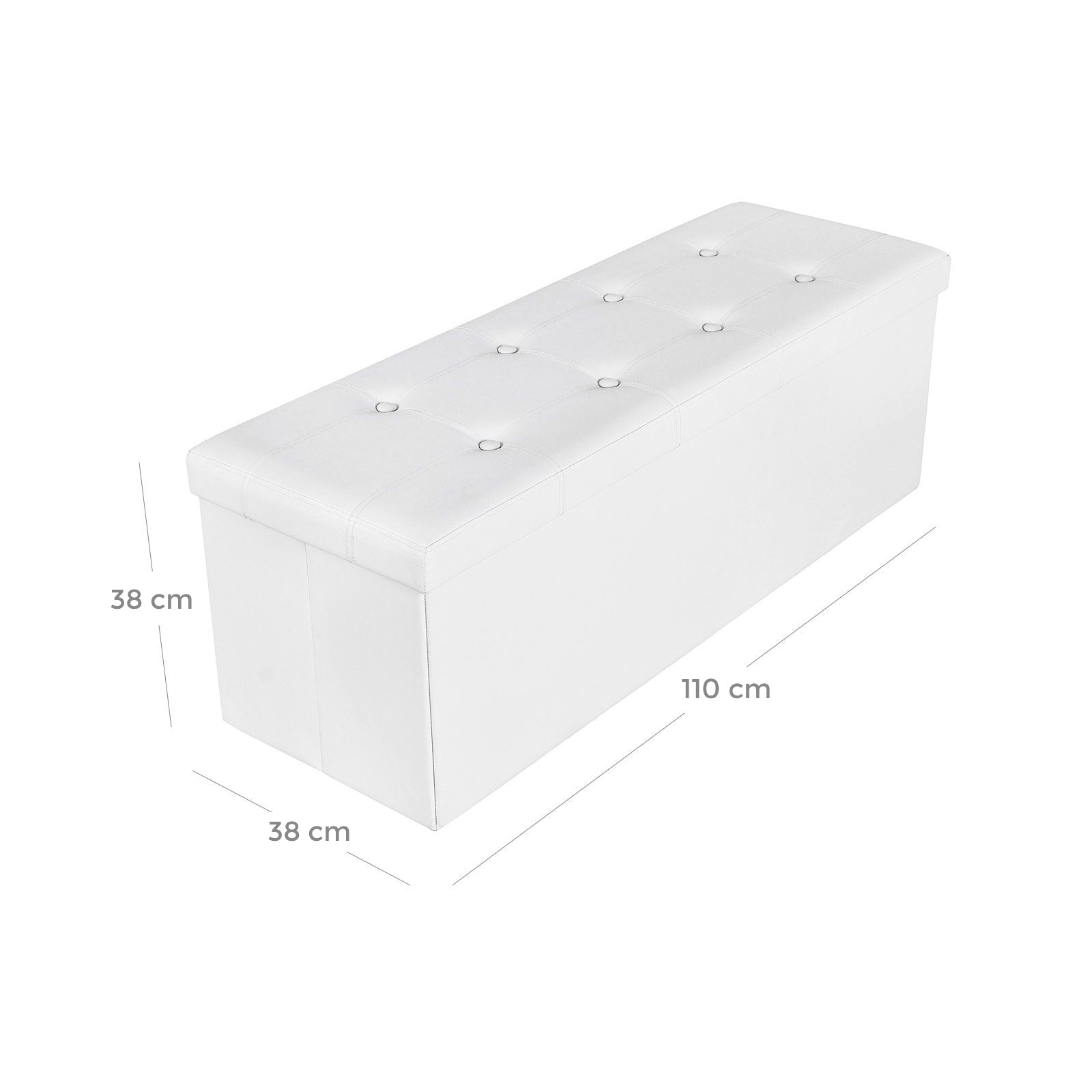 Pufa ze schowkiem, cream white, 110 cm