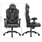 Szare ergonomiczne krzesło gamingowe z poduszką lędźwiową