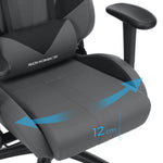 Szare ergonomiczne krzesło gamingowe z poduszką lędźwiową