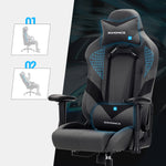 Szare ergonomiczne krzesło gamingowe z poduszką lędźwiową