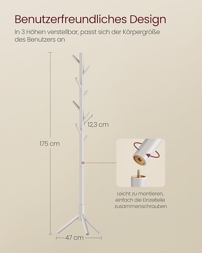 Wieszak stojący, cappuccino beige, 46,3 cm