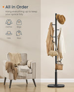 Wieszak stojący, czarny, 40 cm