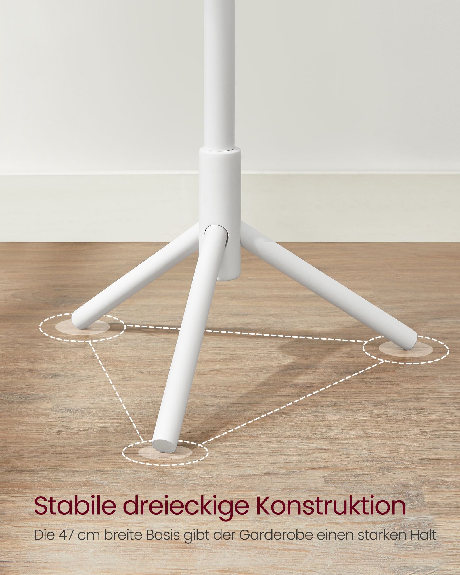 Wieszak stojący, biały, 46,3 cm