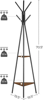Wieszak stojący, rustykalny brąz, 50 cm