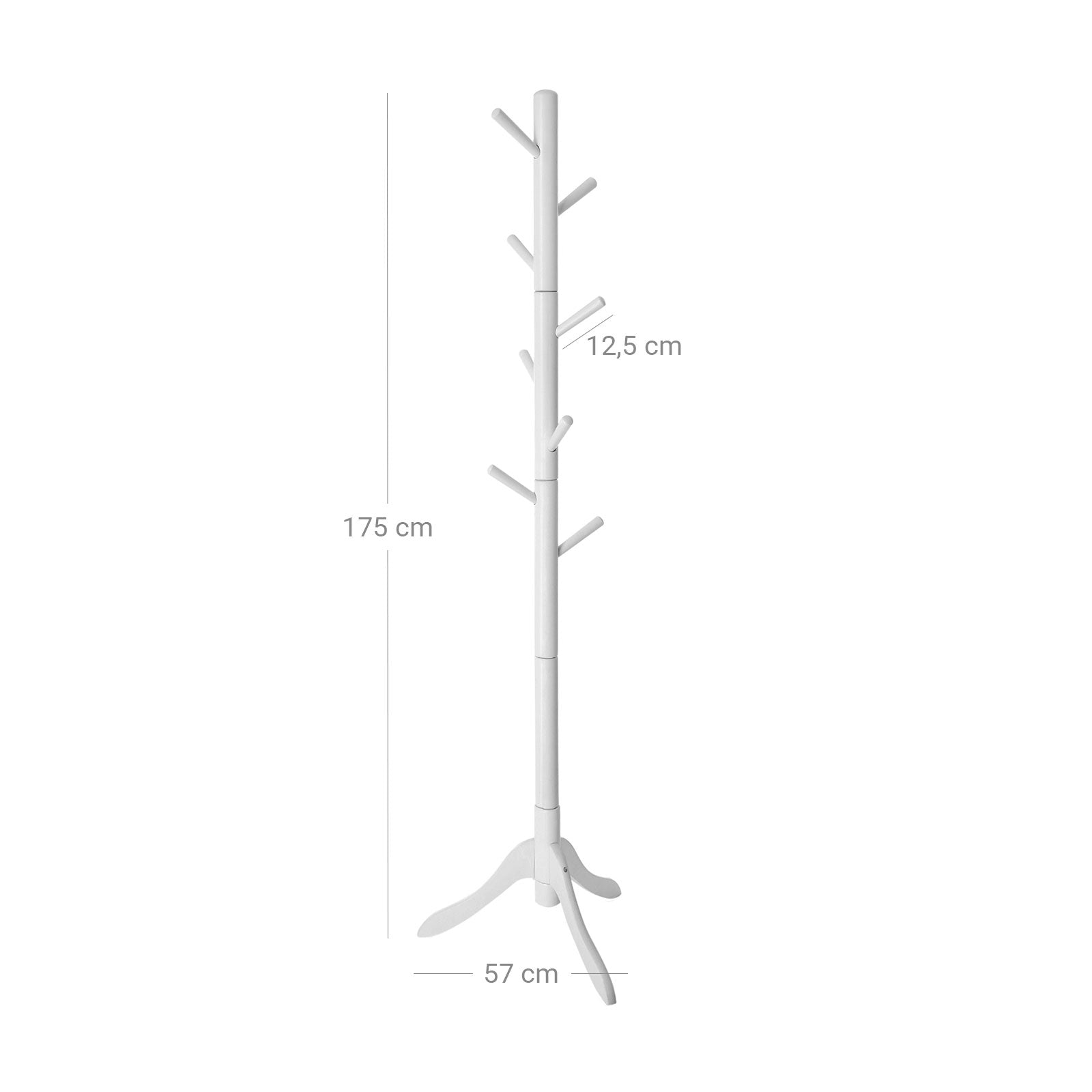 Wieszak stojący, biały, 57 cm